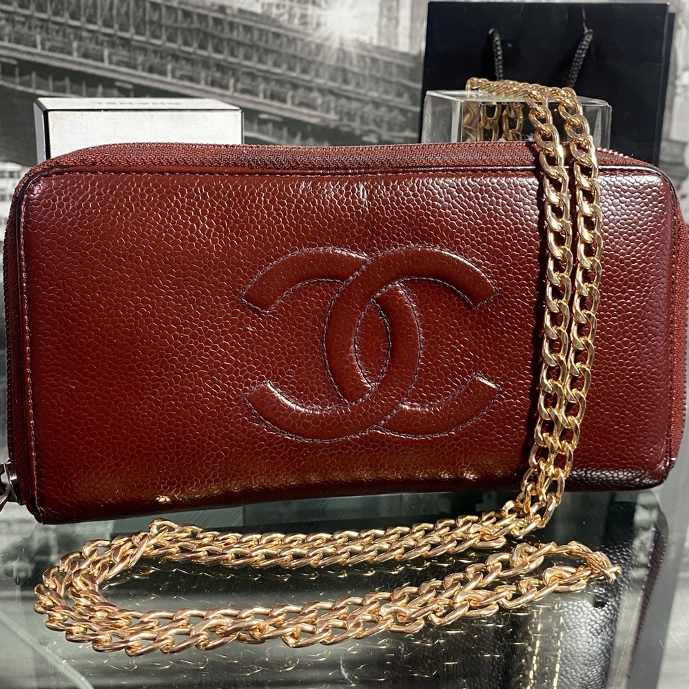 Authentic CHANEL Caviar Timeless CC Zippy Clutch Wallet - Picture 3 of 17
